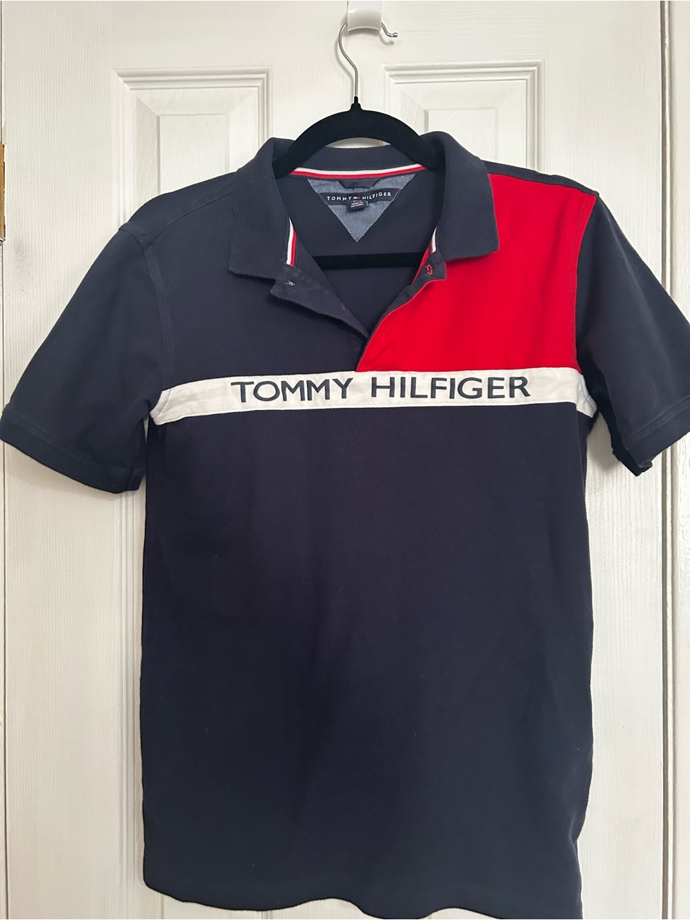 Tommy Hilfiger Navy, Red & White Block Polo